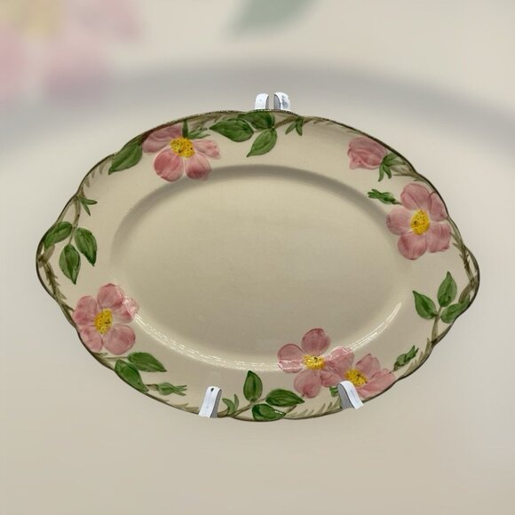 Desert Rose 14 inch Large Platter Fransican Earthenware Collectible 1970s Vtg - Picture 4 of 15